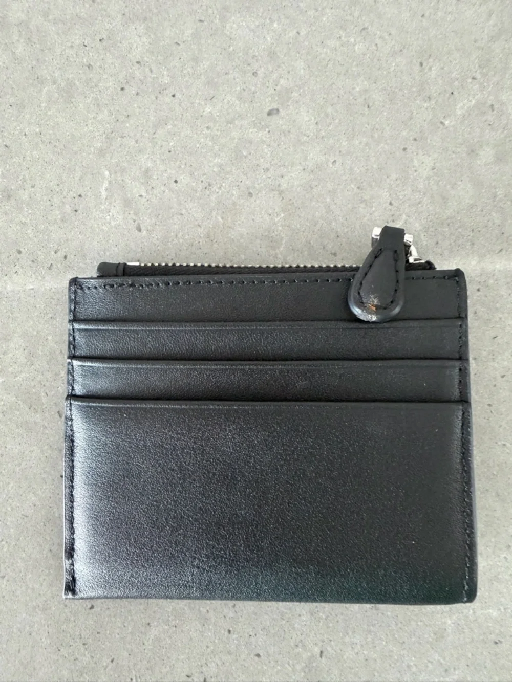 Valentino Black Leather Card Holder Wallet